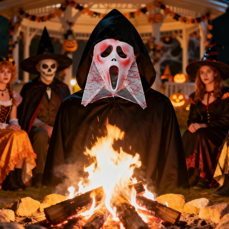 1Pcs Ghost Festival Makeup Party Horror Scary Skull Antique Full Face Scream Headmask Halloween Retro Mask Skeleton Ghost Masks