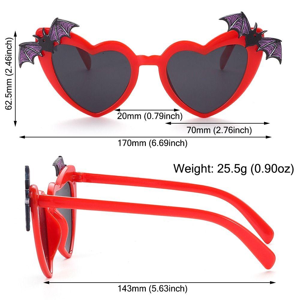 Disco Party Decoration Heart Sun Glasses Bat Wings Decor Halloween Costume Eyewear  for Women