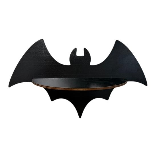 Halloween Wall Decor Wooden Shelf, Ghost Bat Shape Hanging Organizer for Spooky Room Accents Home Decor, Farmhouse Display Rack, Festive Party
