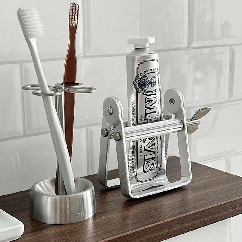 New Stainless Steel Toothbrush Stand Toothpaste Holder Home Storage Organizer Kitchen Rack Bathroom Tool Lazy Tube Squeezer