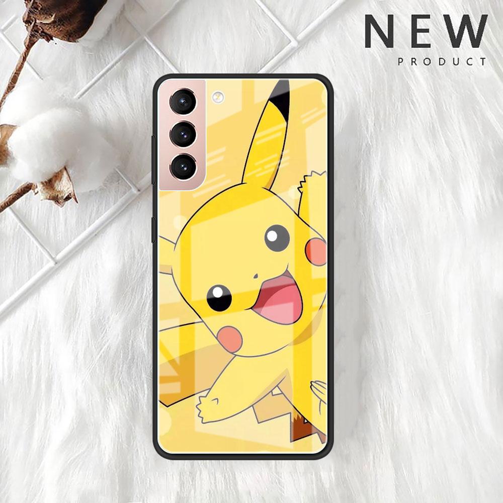 Pokemon Glass Case For Samsung Galaxy S22 S20 FE S21 Plus Phone Cover S10 5G S9 Note 20 Ultra 10 Lite Shell