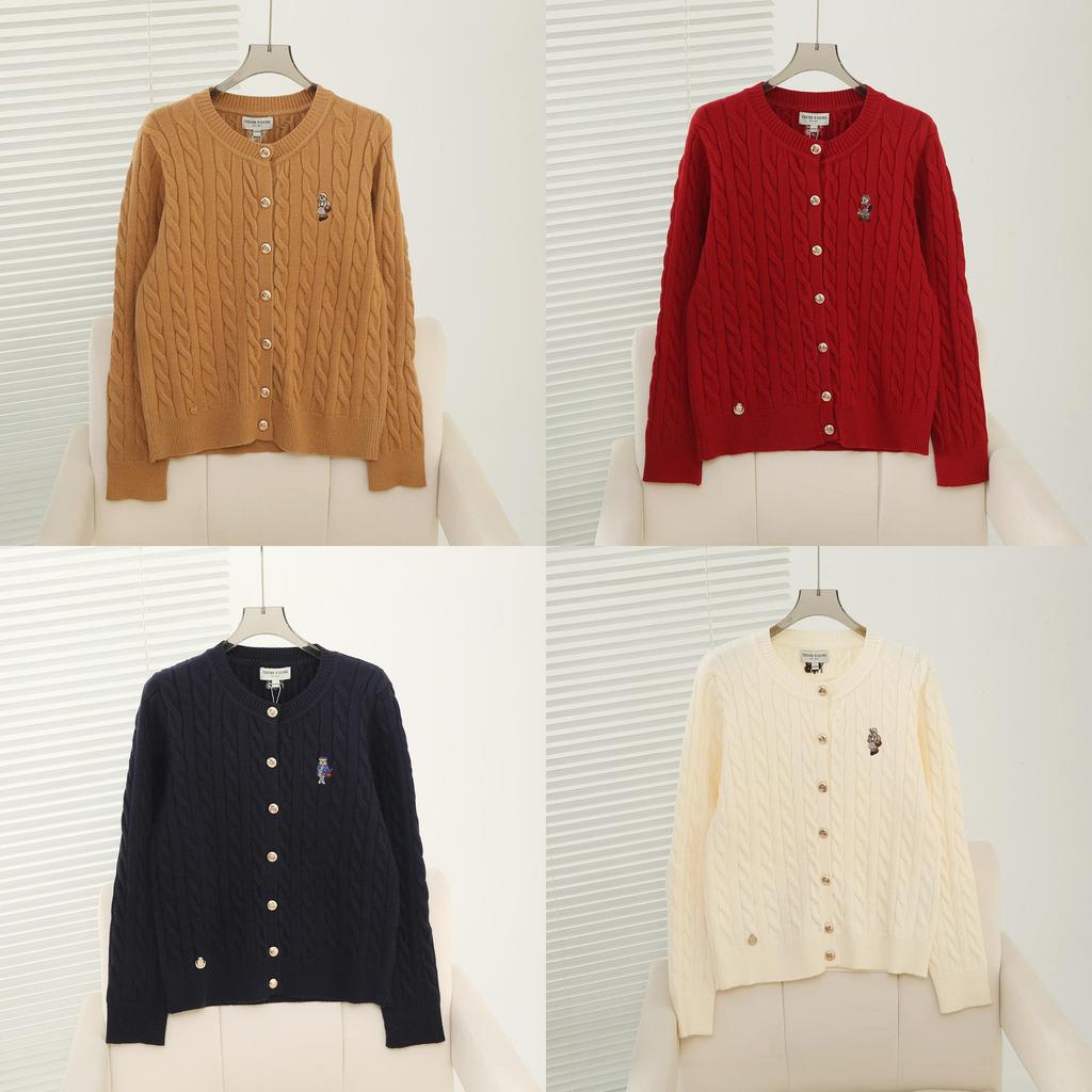 College Style Knit Sweater Cardigan For Women With Embroidery In Autumn Winter