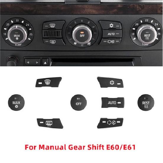 1pcs Black ABS Car Front AC Control Switch Button Trim For BMW 5 E60 E61 2003-10