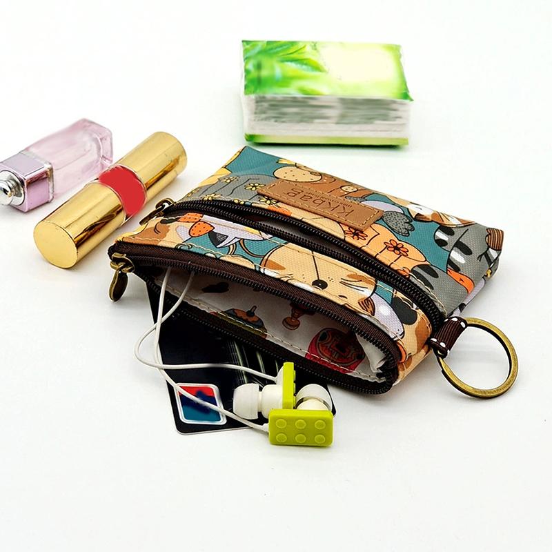 Cute Cartoon Animals Wallet Zipper Purse Small Coin Purse Lightweight Storage Bag Money Bag Key Card Holder