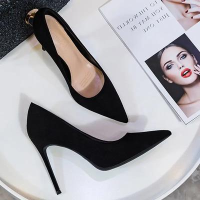 Fashion Heels Women Shoes Trend Pumps Stiletto Heel Pointed Toe Elegant Sexy Dress Party Designer Black Loafers Office Plus Size 43