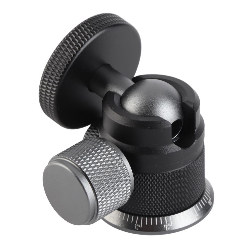 Aluminum Alloy Ball Head 360 Degree Rotation 180 Degree Folding Dual U Shape Slot 1 4in Mount Tripod Ball Head