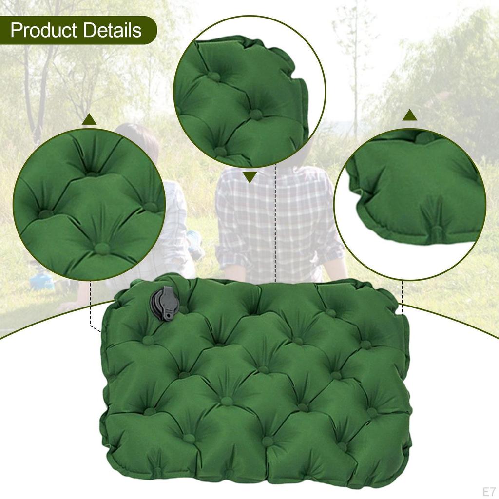 Inflatable Seat Cushion Air Sitting Pad Foldable Support Mat for Airplane Outdoor