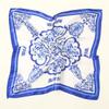 Satin Silk Square Scarf Hijabs Blue And White Blendent Printed Muslim Hijab Bandana Soft Head Scarf Female Headband
