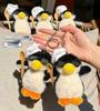 Cute Fluffy Beanbag Doll with Glasses - Plush Toy Keychain and Backpack Ornament
