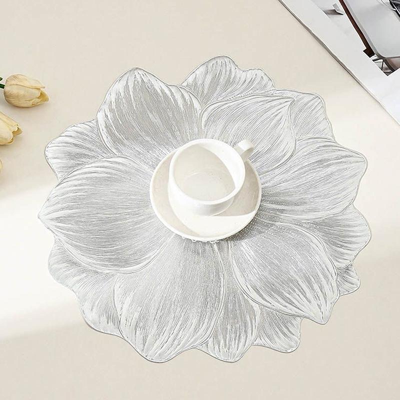 New Lotus-Shaped Heat-Resistant Placemat Decorative Washable Table Pad Coasters For Home Party Wedding Decoration