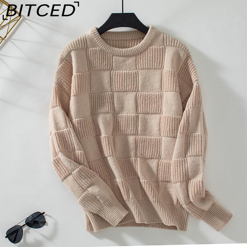 

BITCED Women s Casual Pullover Sweater - Autumn/Winter Loose-Fit O-Neck Knitted Top XL абрикосовый