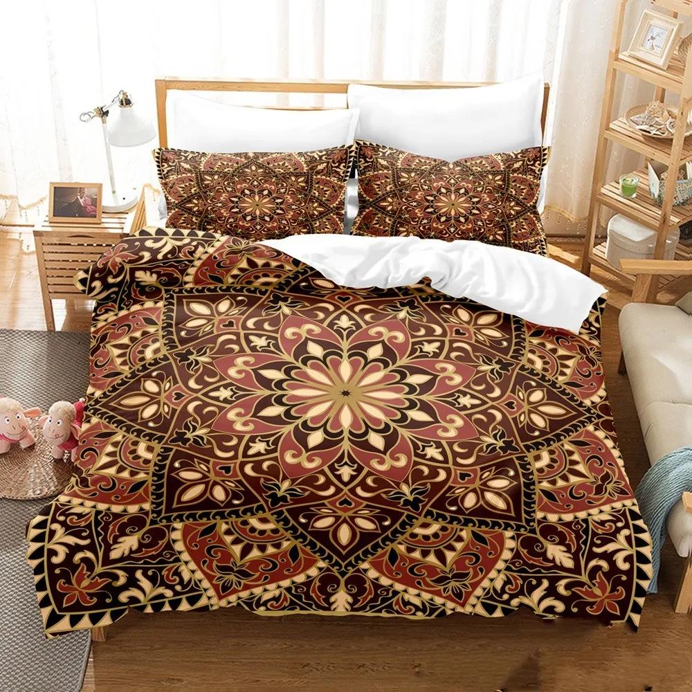 Dreamcatcher Bed Cover Set Luxury For King Size Print Bohemian Style Purple Pink Butterfly Feather Comforter Bedding Set Mandala