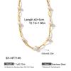 Elegant European & American Natural Pearl Necklace with 18K Gold Plated Paperclip Chain