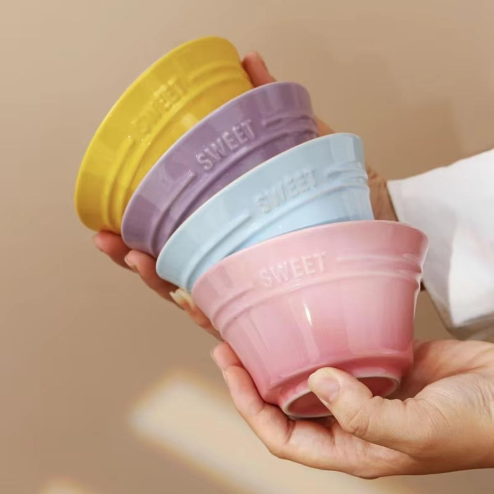 4.5 Inches Gradient Color Ceramic Rice Bowl Nordic Style Dessert Bowl Dining Bowl  Ice Cream