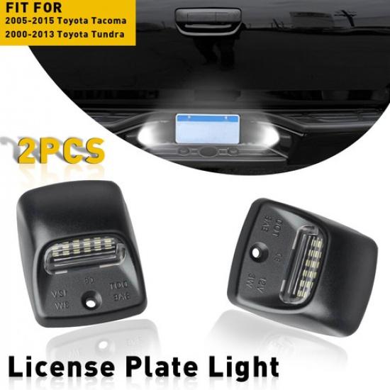 Pair LED White License Plate Number Lights For 2005-2015 Toyota Tacoma, Tundra