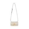 Eleanor Metal Logo Magnetic Snap Flap Crossbody Bag Small Women Bags New-Cream 158734-122
