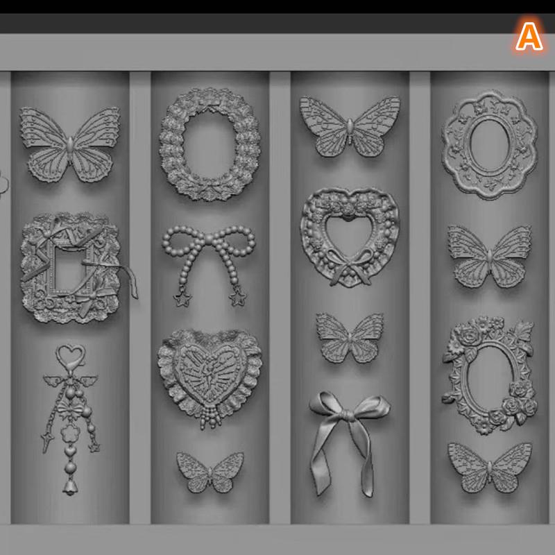 Силиконовая форма для нейл-арта Мультяшная Кружевная Бант Кролик Милый Свеча Луна Цветок Клубника Нейл-арт DIY 3D Декорация Форма Инструменты для дизайна