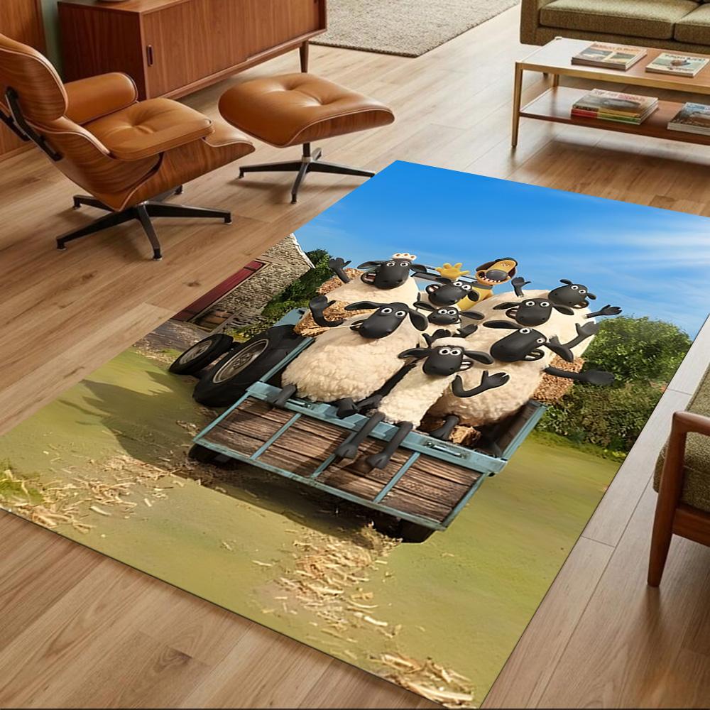 Shaun Sheep Washable Door Mat Durable Anti-slip Backing Non-slip Bottom Pet-friendly Living Room Elegant Luxury Rug Holiday Home Gift