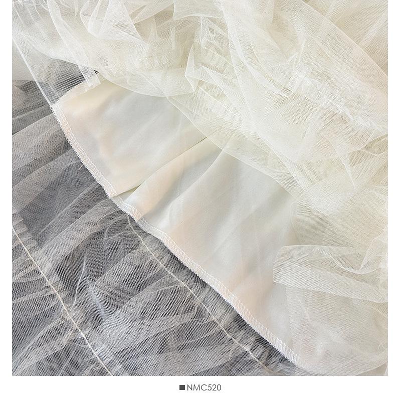 Elegant French Ruffled Multi-layered A-line Fluffy High-waisted Pleated Skirt for Women - Autumn 2025 Collection