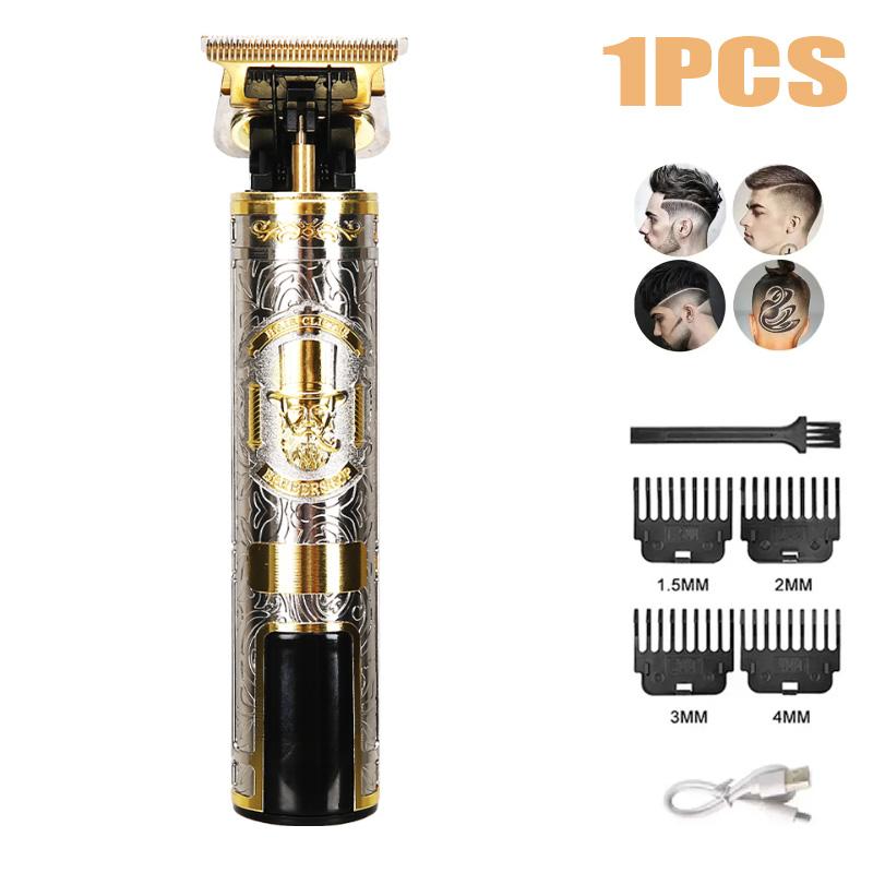 

1-5 шт. электрические машинки для стрижки волос для домашнего использования, лысые головы, нажимные машинки для стрижки, встроенный 1200 мАч, гравированный стержень из нержавеющей стали