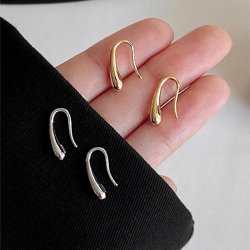 925 Silver Water Drop Shape Earrings for Women Simple Temperament Ins Retro Jewelry Party Birthday Gifts