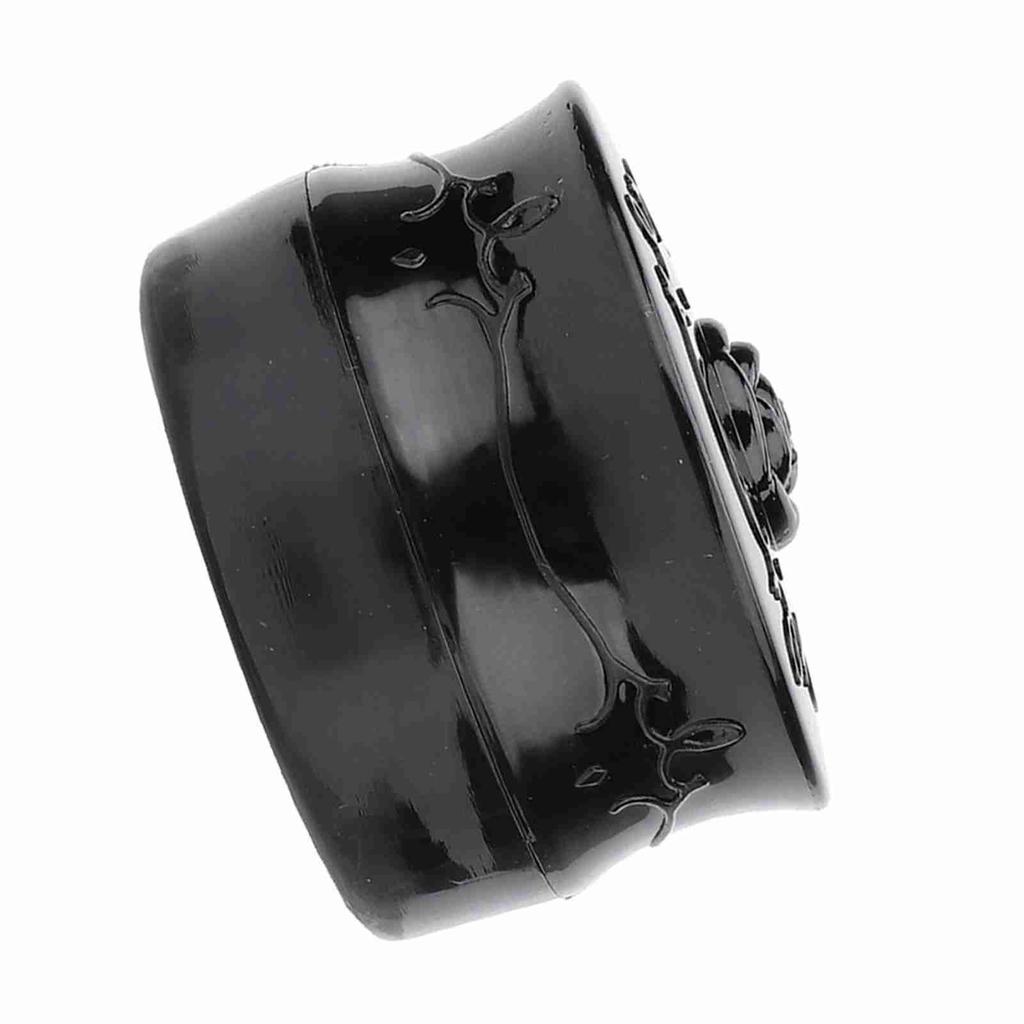 Vintage Rose Empty Makeup Loose Powder Dispenser Box Cosmetic Case with Powder Puff Black