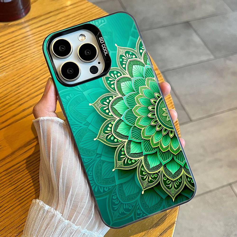 Artistic Flowers HD Printed  Phone Case For iPhone 16 17 15 14 12 13 Pro Max Black Color Shockproof Cover