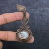 Natural Moonstone Gemstone Handmade Copper Wire Wrap Jewelry Pendant 3.35" z3C19