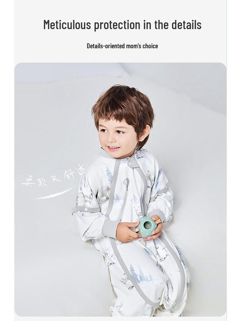 British Baby Autumn/Winter Knitted Split-Leg Sleeping Bag - Anti-Kick for Boys & Girls