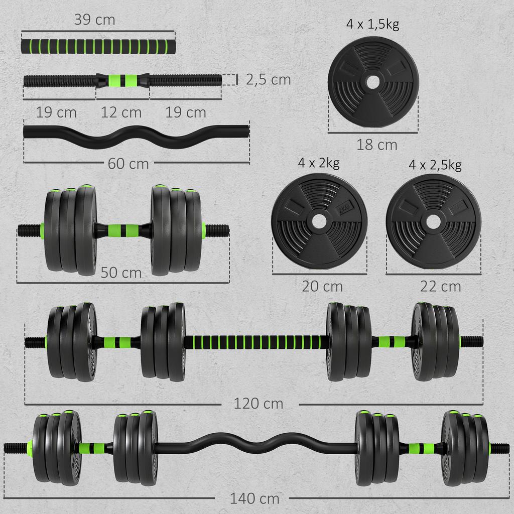 Adjustable Dumbbell Set 25 KG Dumbbell Set Dumbbells Barbells Weight Set for Strength Training