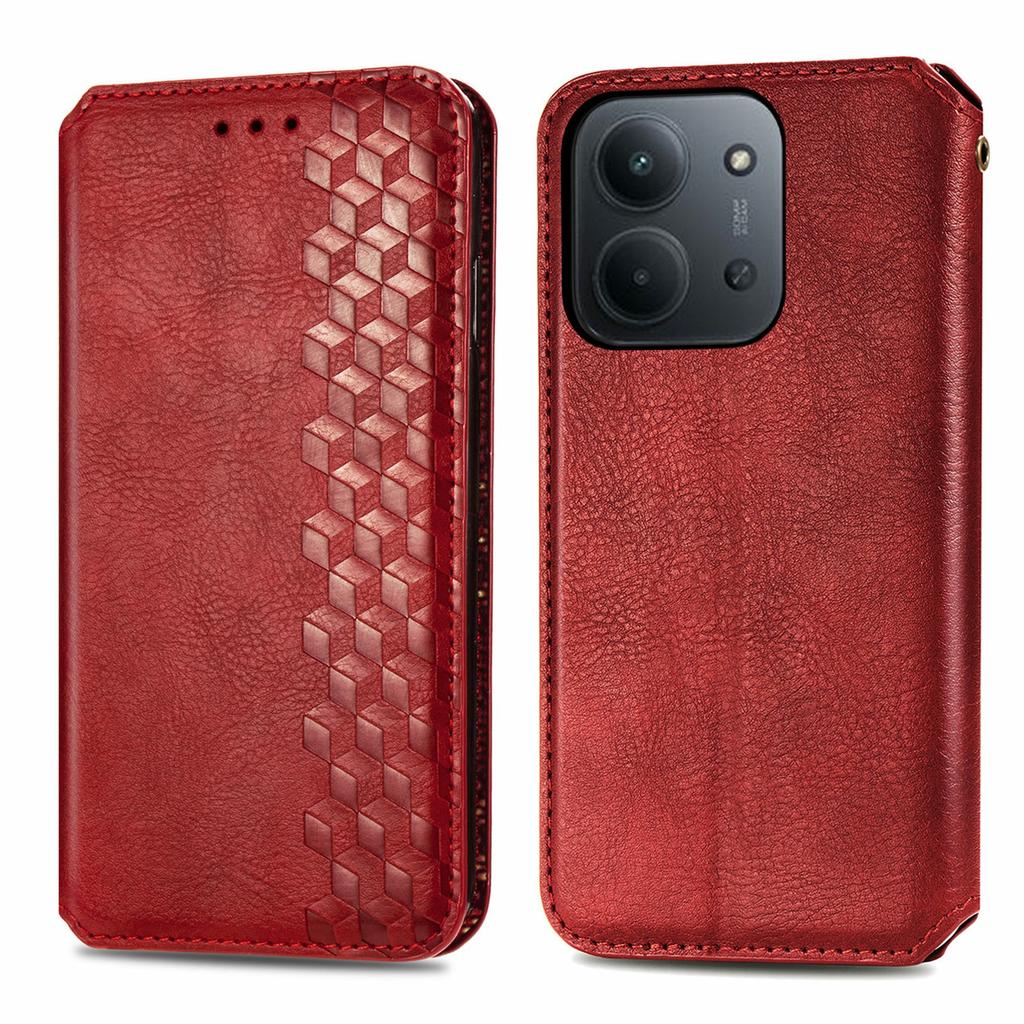 Phone Case For Xiaomi Redmi 15C 4G (EU) (173mm)/15C 5G (EU) (173mm)/Poco C85 4G (173mm) Rhombus Imprint PU Leather Wallet Phone Cover