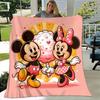 1pc Mickey Mouse and Minnie Mouse Printing Flannel Blanket for All Season, Unisex Cartoon Blanket, Office Blanket, Lunch Rest Blanket