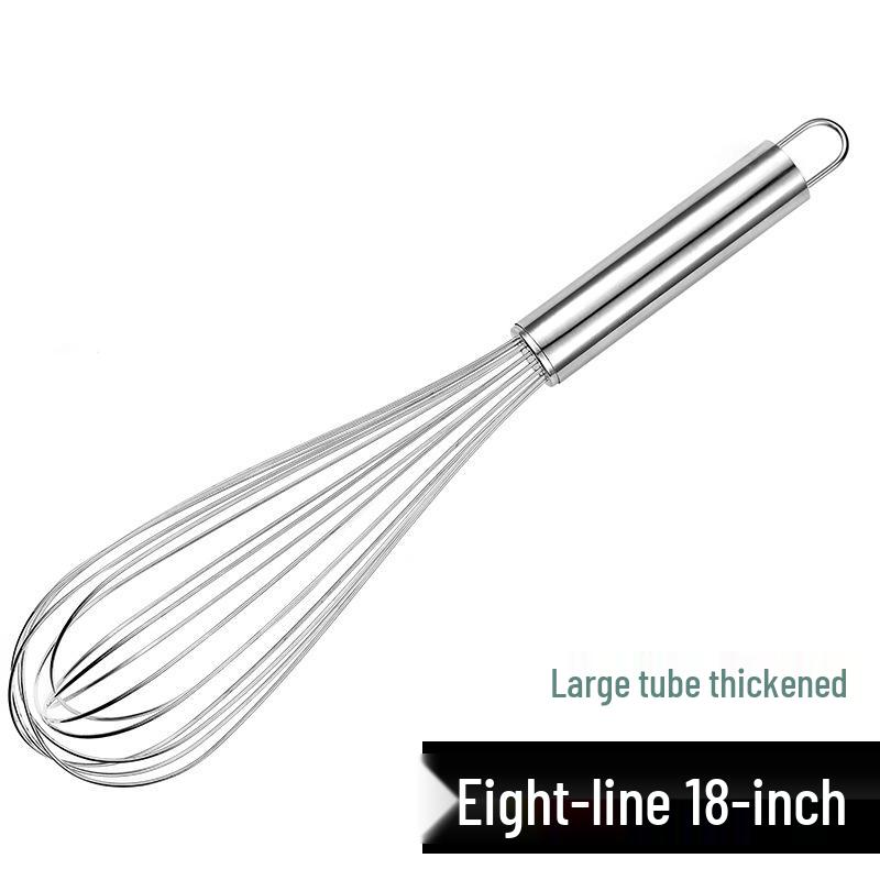 Stainless Steel Semi-Automatic Whisk Set - Manual Thickened and Mini Silicone Whisks