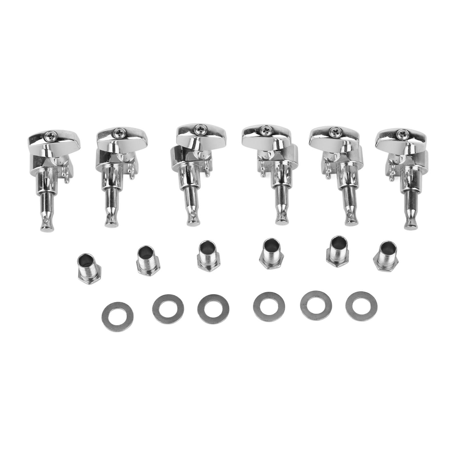 

6 шт. Колки для настройки электрогитары, металлические колки для гитары, замена для укулеле, цвет хром