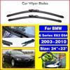 Wiper Front Wiper Blades For BMW 630Ci 630i 645Ci 650i M6 E63 E64 2003-2010 2004 2005 Windshield Windscreen Front Window 24"+23"