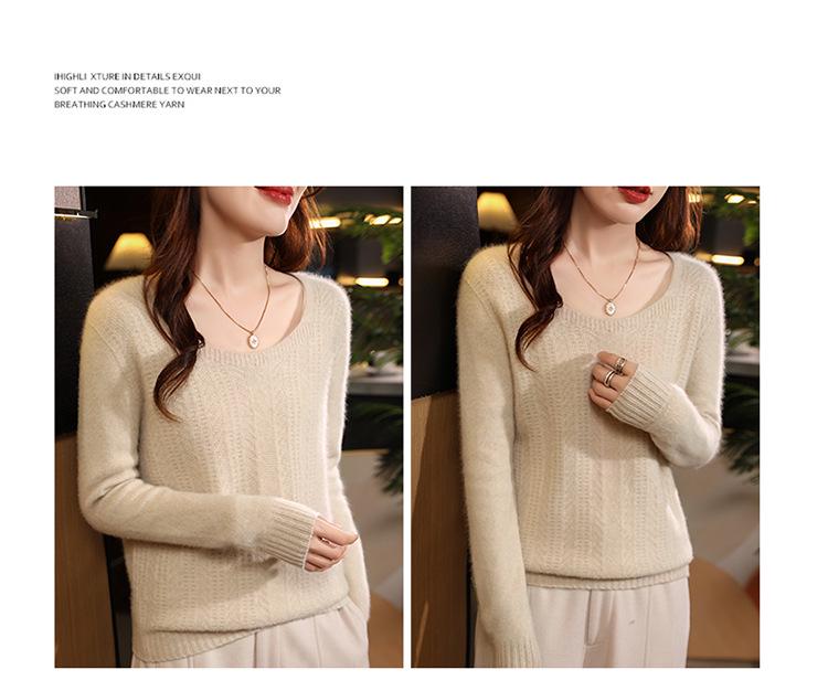 2026 Women's V-Neck Pure Wool Autumn/Winter Slimming Knitted Sweater