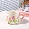 Tulip Watercolor Floral Ceramic Coffee Cup