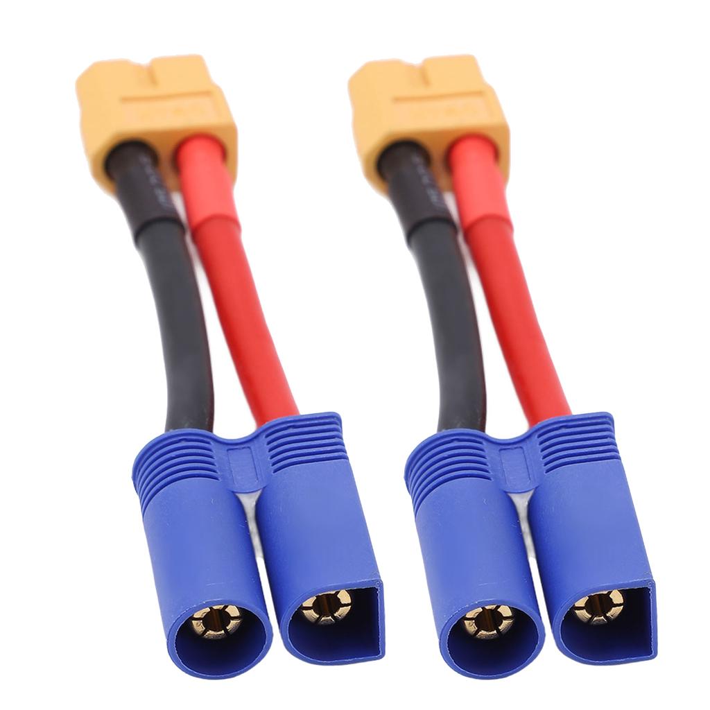 2pcs XT60 Female to EC5 Male Connector Adapter Cable 12AWG Silicone Wire for RC Car Airplane 3.74in