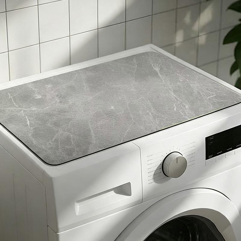 Vivid Pattern Absorbent Drain Mat Non-Slip Washing Machine Dust Cover Pad for Small Space Laundry Area Use