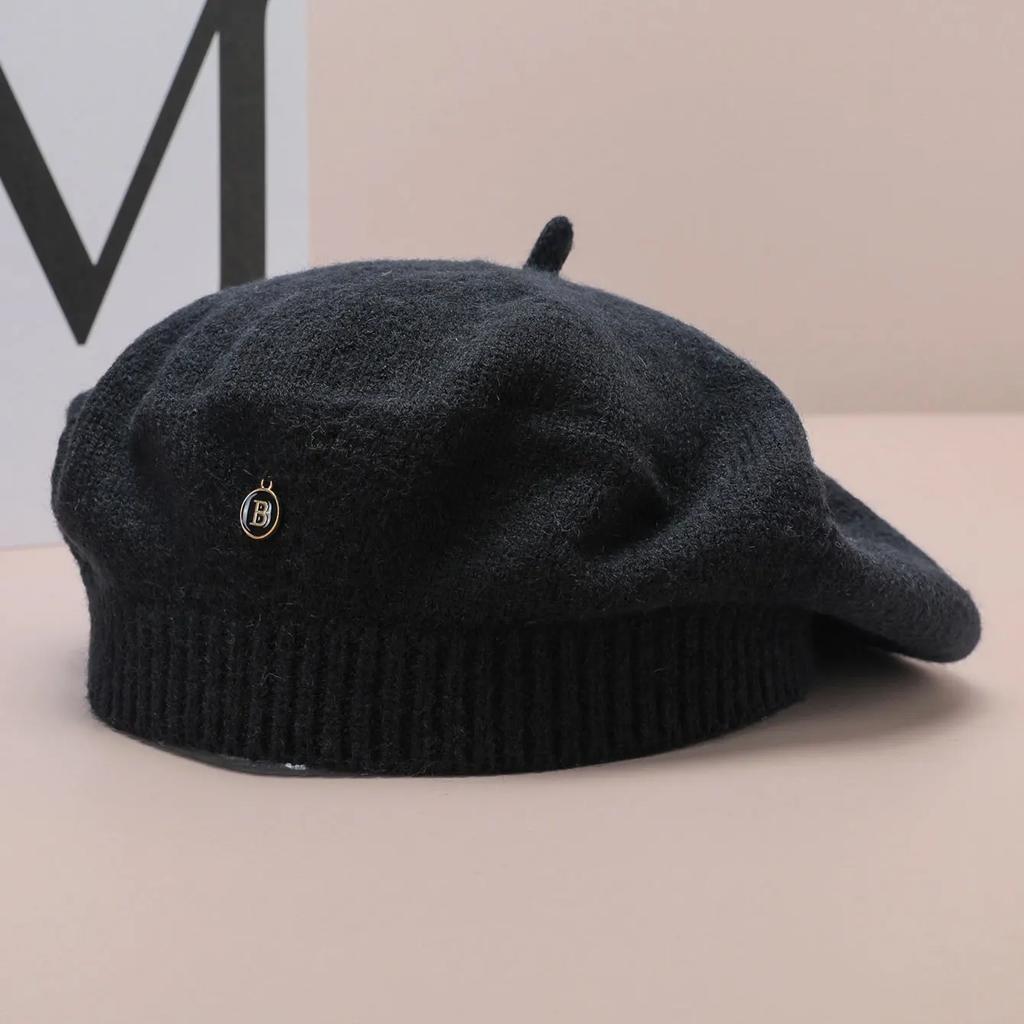 Luxury Stars Women's Wool Beret Winter Warm Beanie Hat Fashion Girl's French Painter Hats Vintage Female Berets Caps