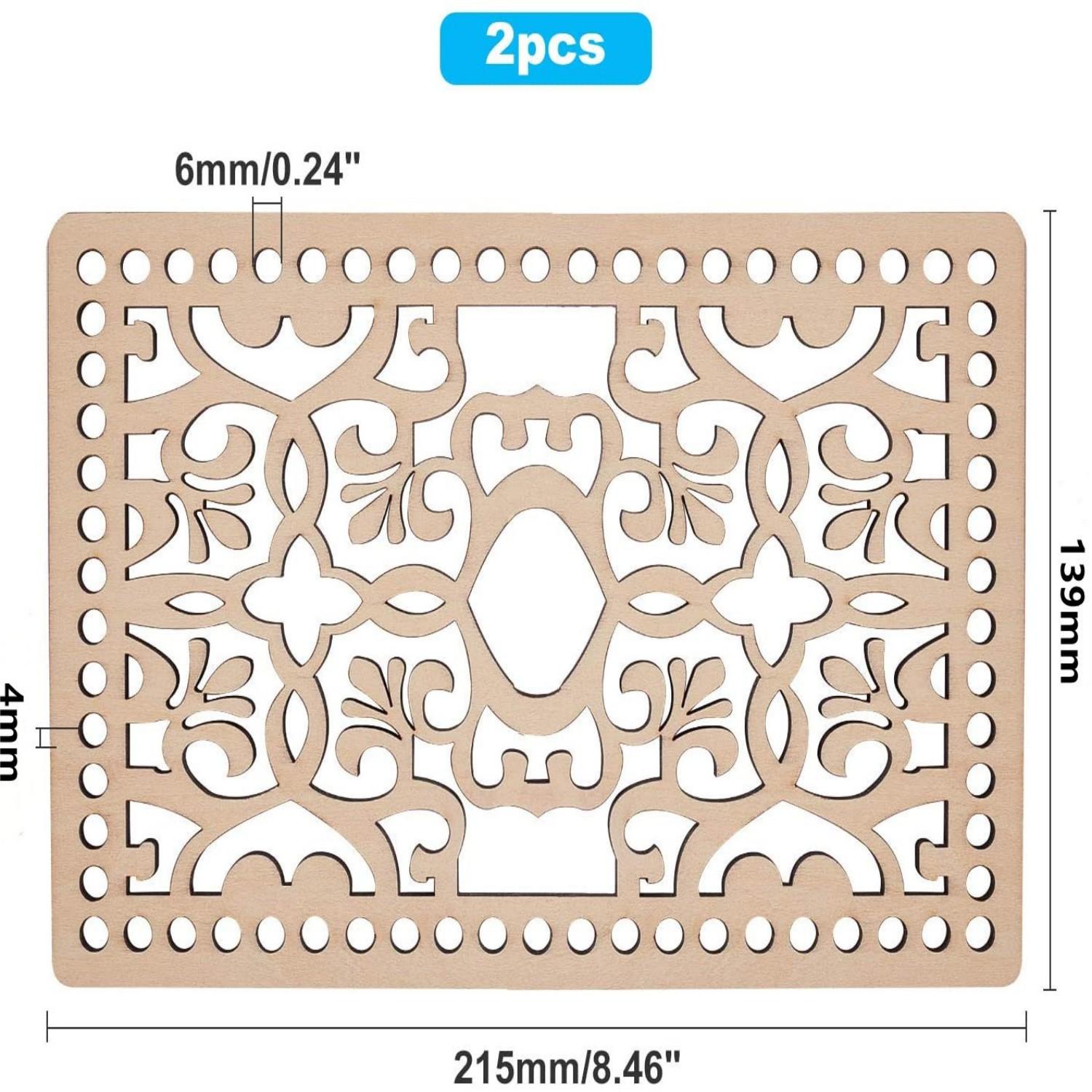 

2pcs Wooden Basket Bottom Crochet Basket Base for Bag Basket Weaving Craft Supplies Making Tools 14x21.5CM