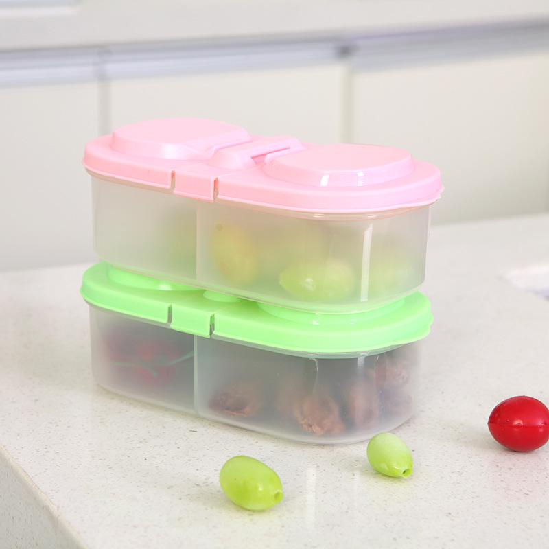 Dual-Compartment Airtight Food & Grain Container with Flip-Top Lid