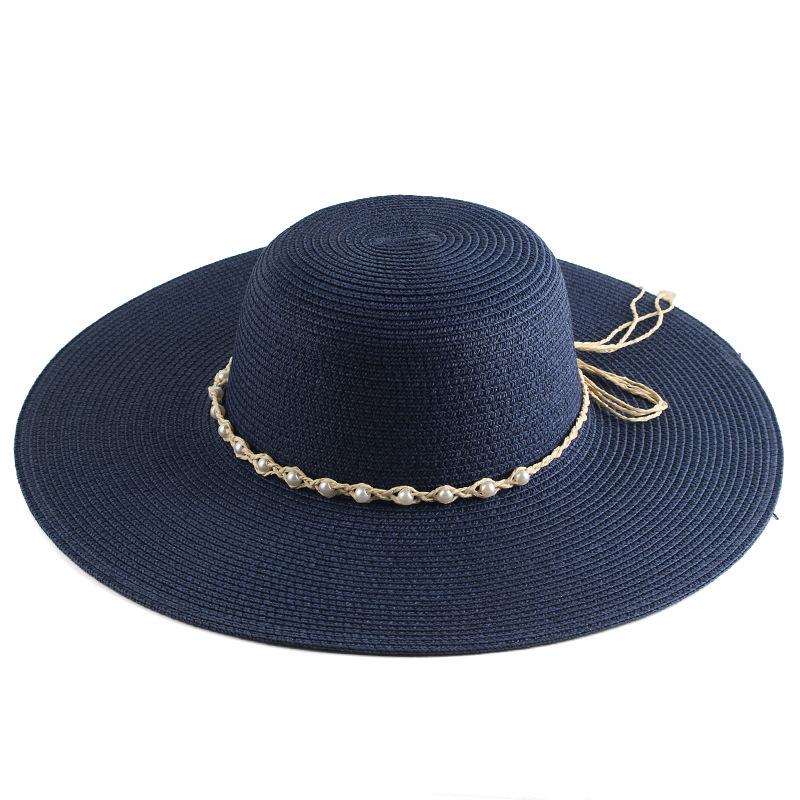 Simple style spring and summer women's dome big straw hat pastoral style leisure outdoor visor travel hat sun hat