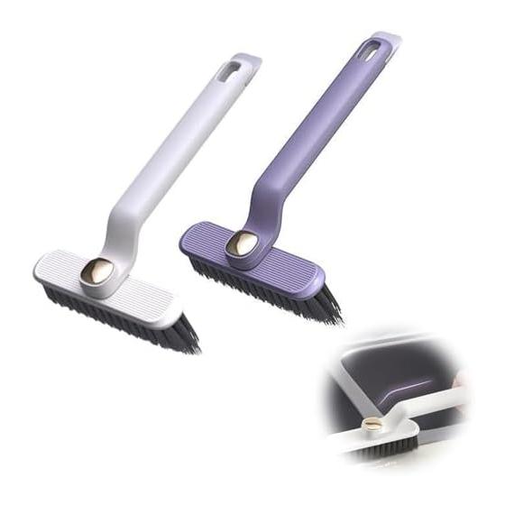 EsiFare Bathroom Cleaning Brush, Adjustable Angle, Set of 2, Cleaning Brush, Multifunctional, Entrance Tile Brush, Drain, Gap Cleaning Goods, Gap