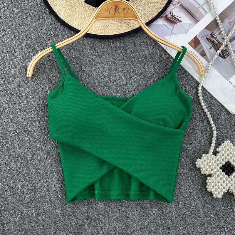 European and American Women's Clothing Silm Slimming and Short Cross Strap