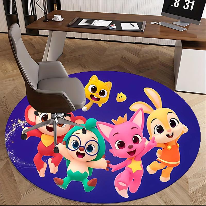 Pororo Chair mat Round Rug-Office carpet, Machine Washable, Non-slip, Suitable for Living Rooms, Bedrooms