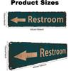 Restrooms Left Arrow Sign Vintage Metal Sign Bathroom Door Signs for Offices Businesses Restaurants 4X16 Inch