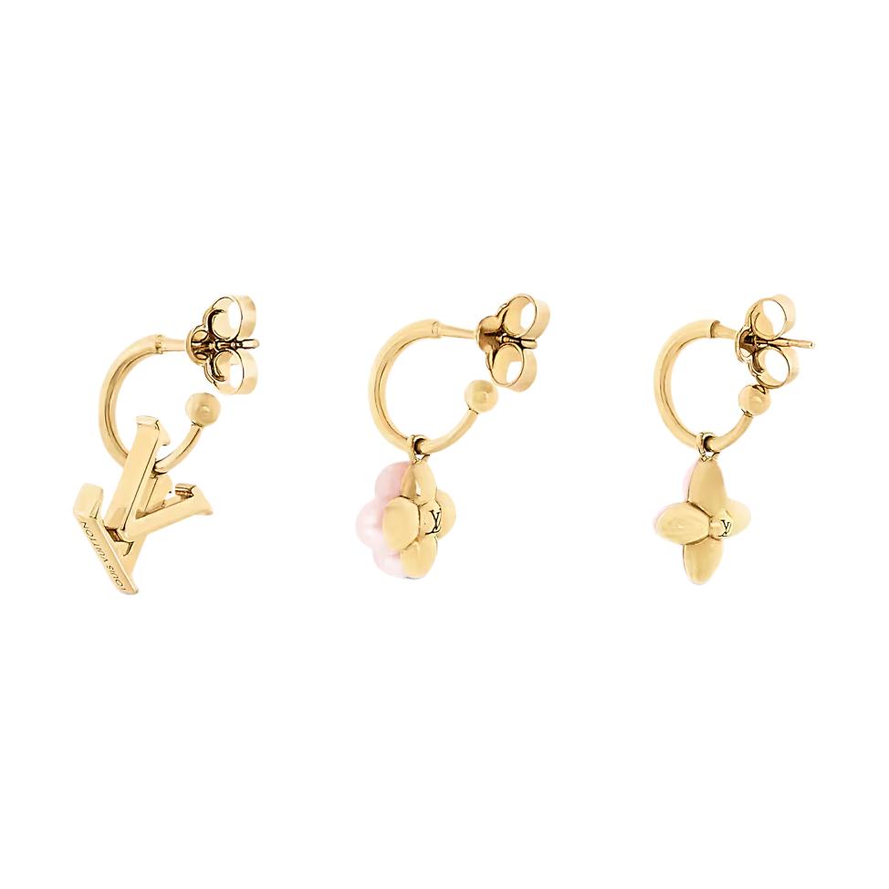 Louis Vuitton Floral Pattern Metal Earrings Women earrings Rose-Gold M02987