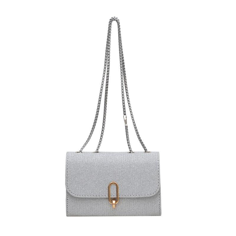 Women's popular simple solid color lock small bag women's new shoulder messenger bag small square bag