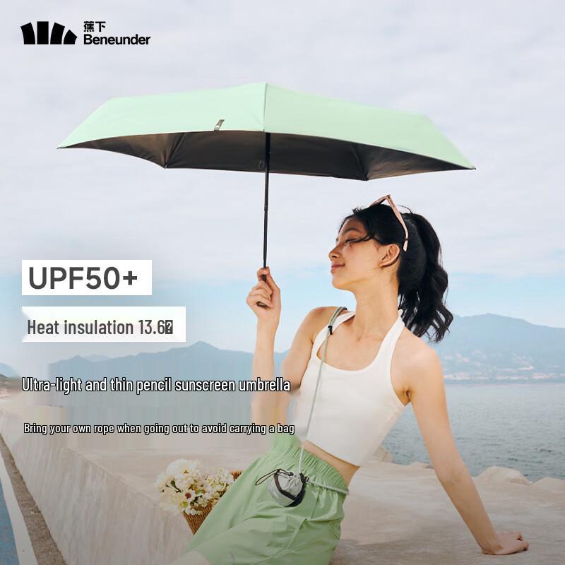 Beneunder 5-Fold UV Protection Pencil Sun & Rain Umbrella